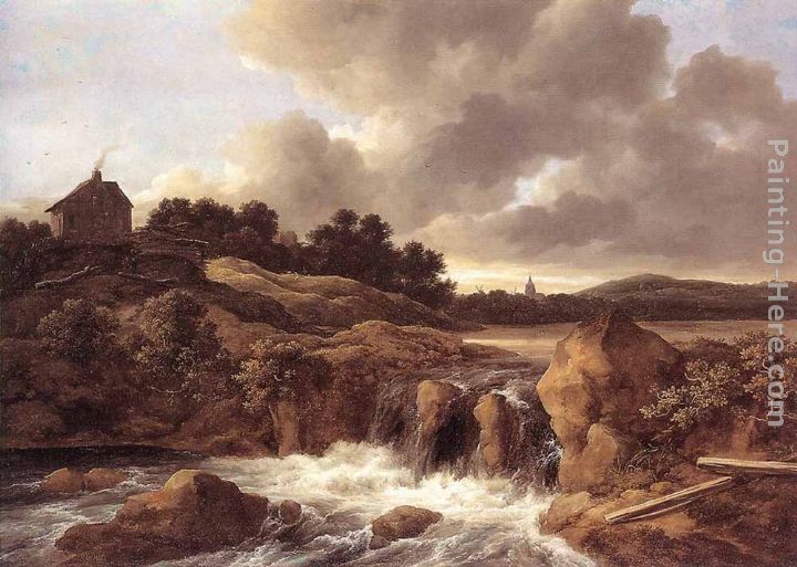 Landscape with Waterfall painting - Jacob van Ruisdael Landscape with Waterfall art painting
